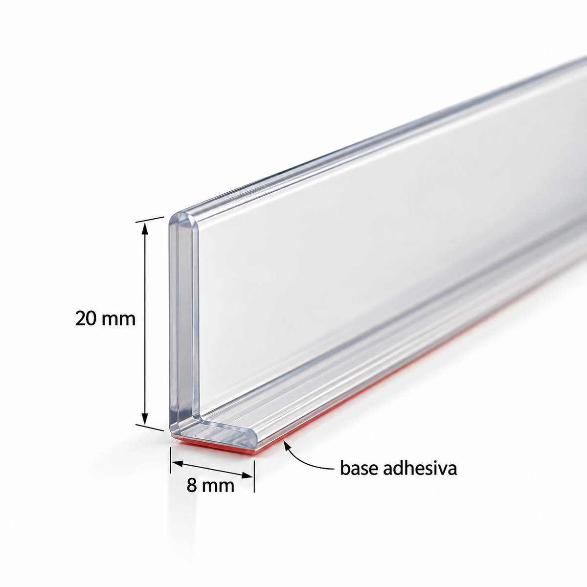 Bruken Botaaguas de Policarbonato Adherible 8x20mm / 8mm / 2.5mt BRK307