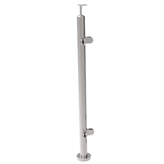 Prefabricated Post for Tempered Glass Railings with handrails