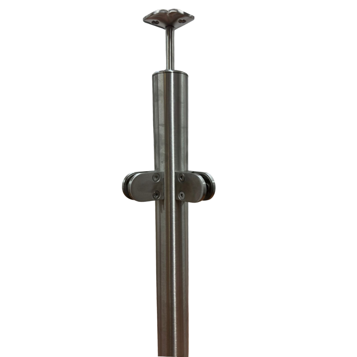 Poste Escuadra Prefabricado Para Barandales de Cristal Templado con Pasamanos Herralum