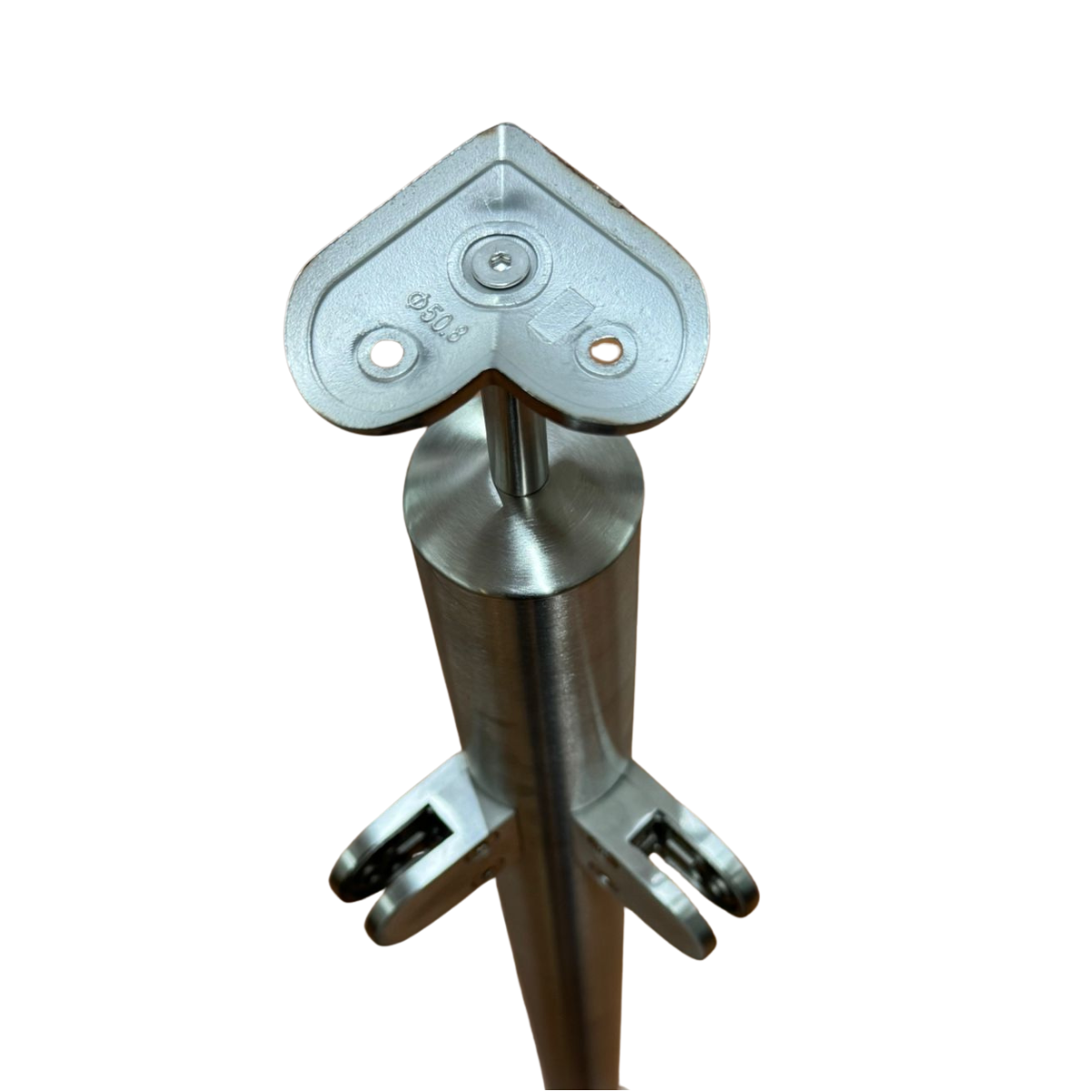 Poste Escuadra Prefabricado Para Barandales de Cristal Templado con Pasamanos Herralum