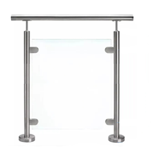 Prefabricated Post for Tempered Glass Railings with handrails