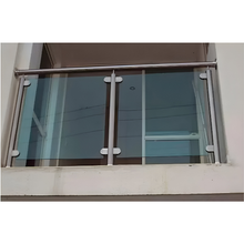 Prefabricated Post for Tempered Glass Railings with handrails