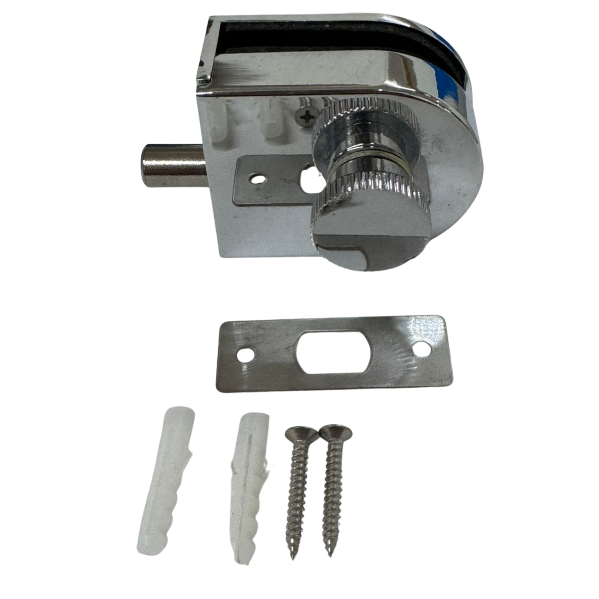Seguro Xcaret con Perno Para Puerta de Cristal Templado de 9mm herralum