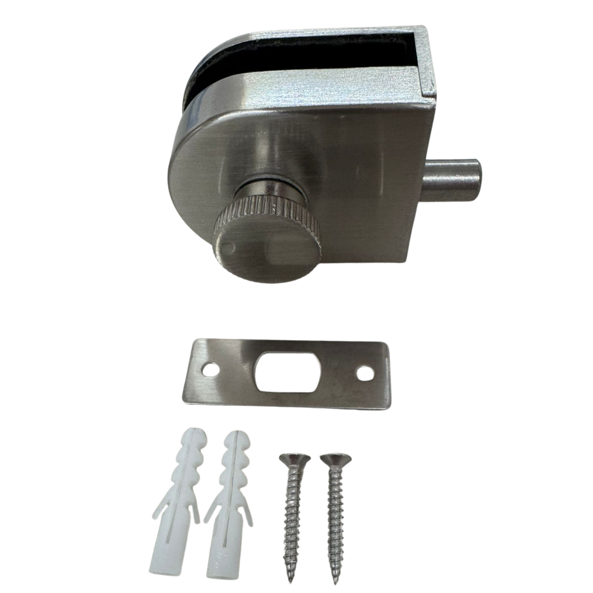 Seguro Xcaret con Perno Para Puerta de Cristal Templado de 9mm herralum