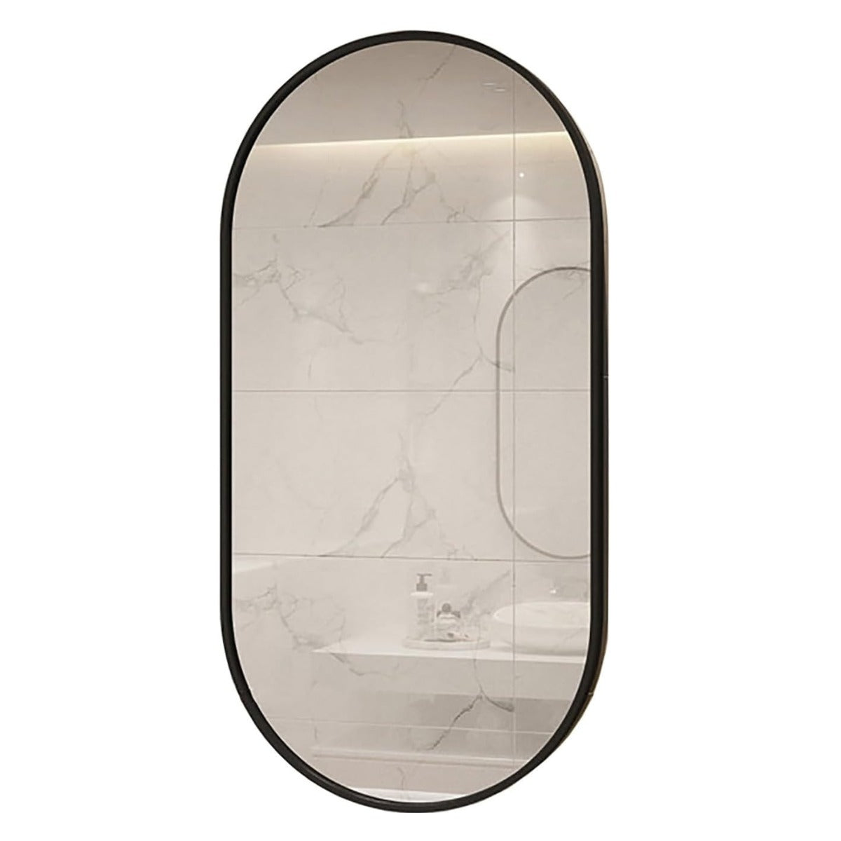 Espejo en forma de capsula con marco de aluminio 50x90cm herrashop