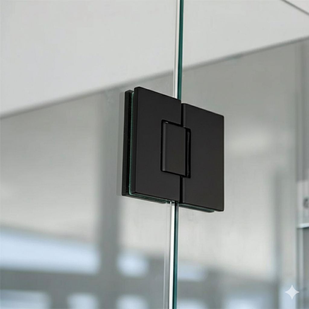 Bisagra Vidrio a Vidrio de 180º Para Puertas en Interior de Cristal Templado Herralum