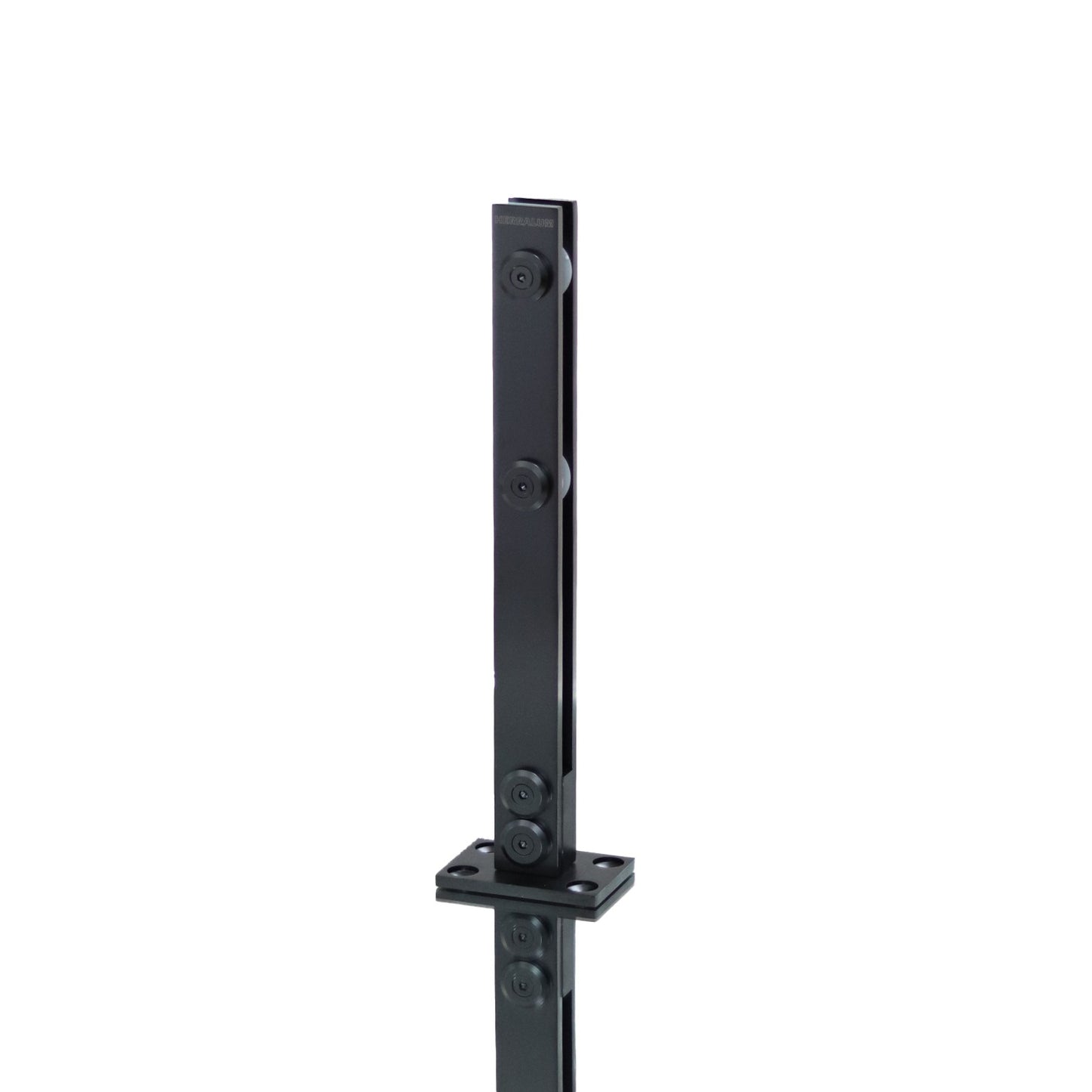 Poste de Placa Sólida Negro Para Barandal De Cristal