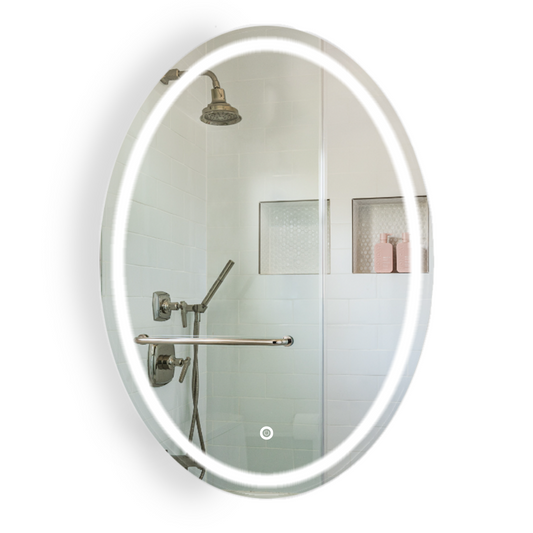 Espejo Ovalado De Lujo Con Luz Led Blanca 60x80 cm herrashop