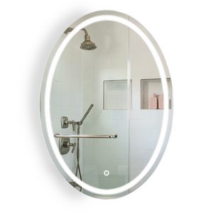 Luxury Oval Mirror With White Led Light 60x80 cm