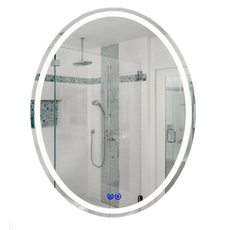 Luxury Oval Mirror With 3 light tones + Anti-fog + Dimmer Measurement 60x80 cm