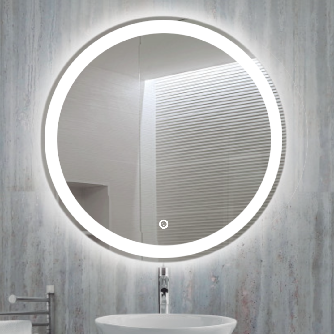 Espejo Circular De lujo Decorativo Con Luz Led + Dimmer 70 cm