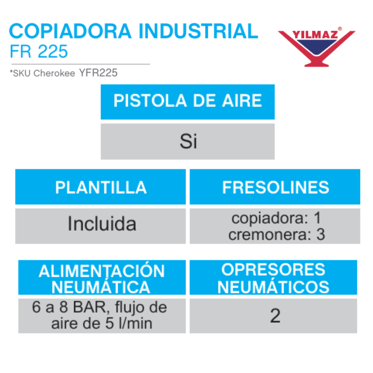Copiadora Industrial YILMAZ FR 225