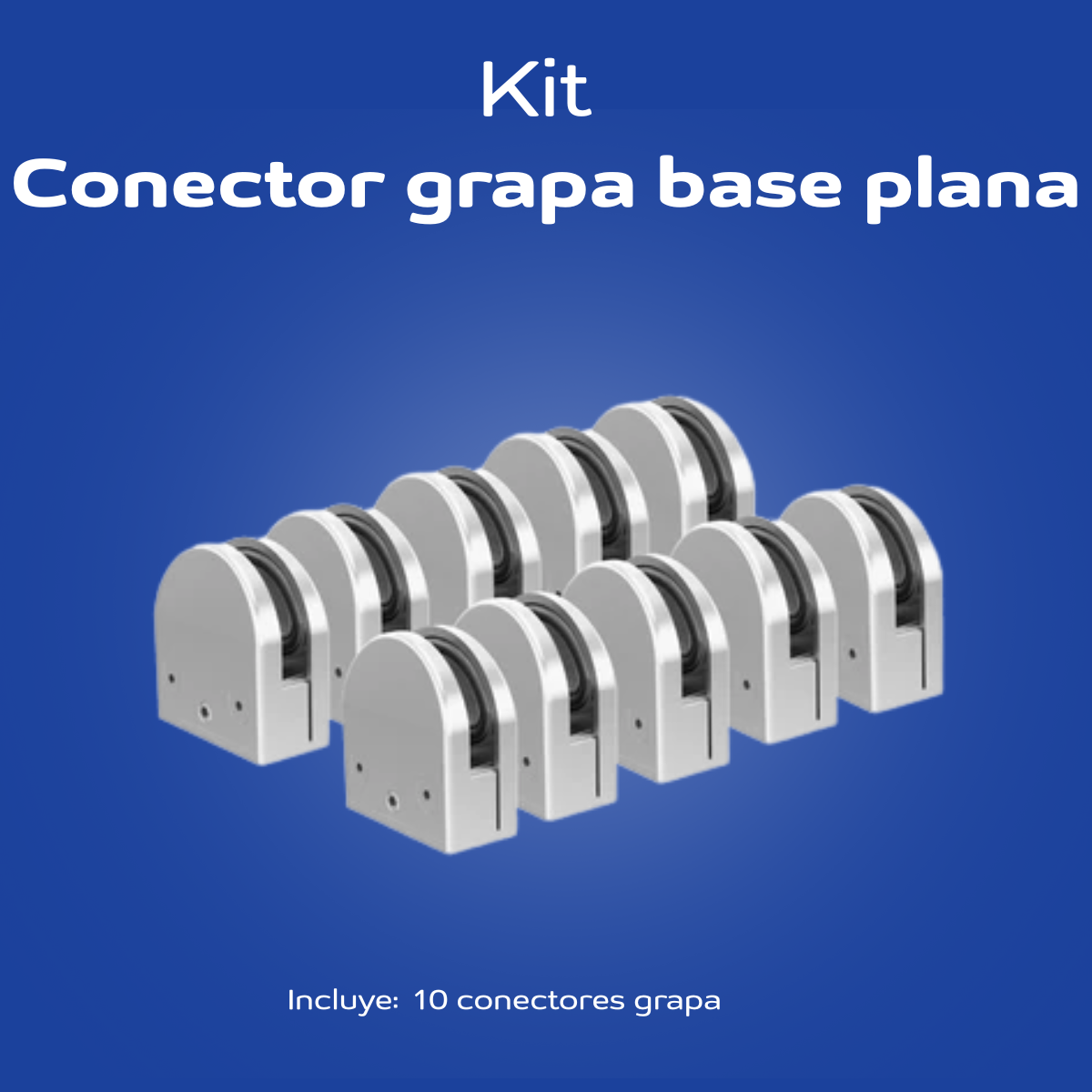Paquete 10 piezas Conector Grapa Para Barandal Con Base plana 1192 Herralum
