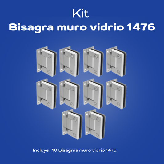 Paquete 10 piezas Bisagra Muro a Vidrio 180° Para Puerta De Cristal Templado Herralum