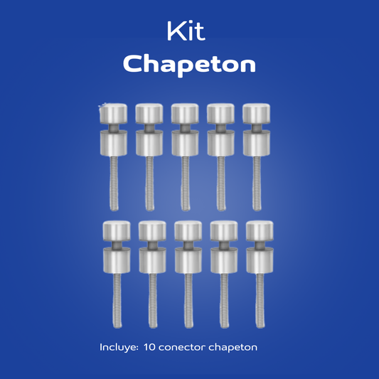 Paquete 10 conector chapetón para vidrio 2207 Herralum