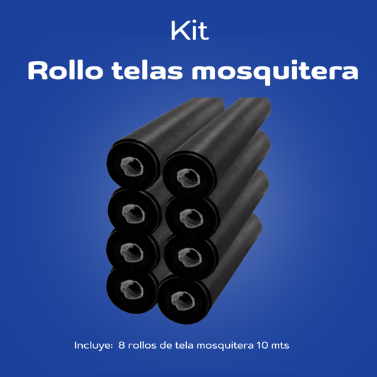Paquete 8 rollos de tela mosquitera de fibra de vidrio 1428 Herralum