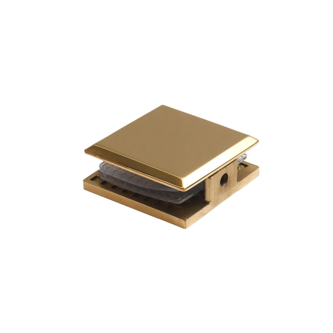 Conector Cuadrado Muro a Vidrio Oro Herrashop