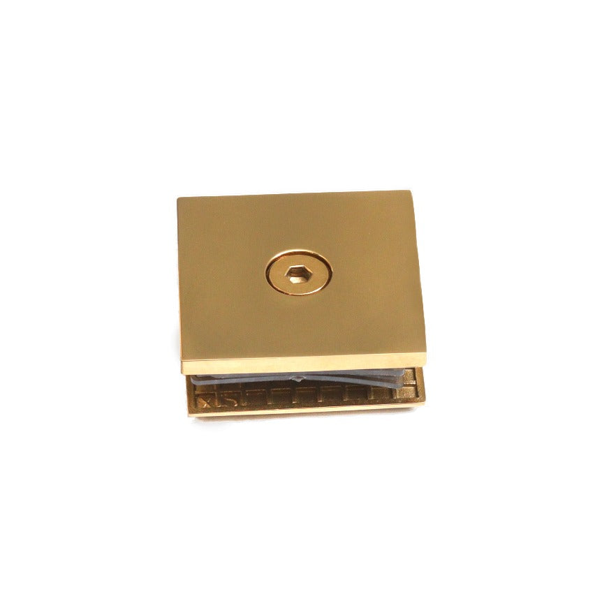 Conector Cuadrado Muro a Vidrio Oro Herrashop