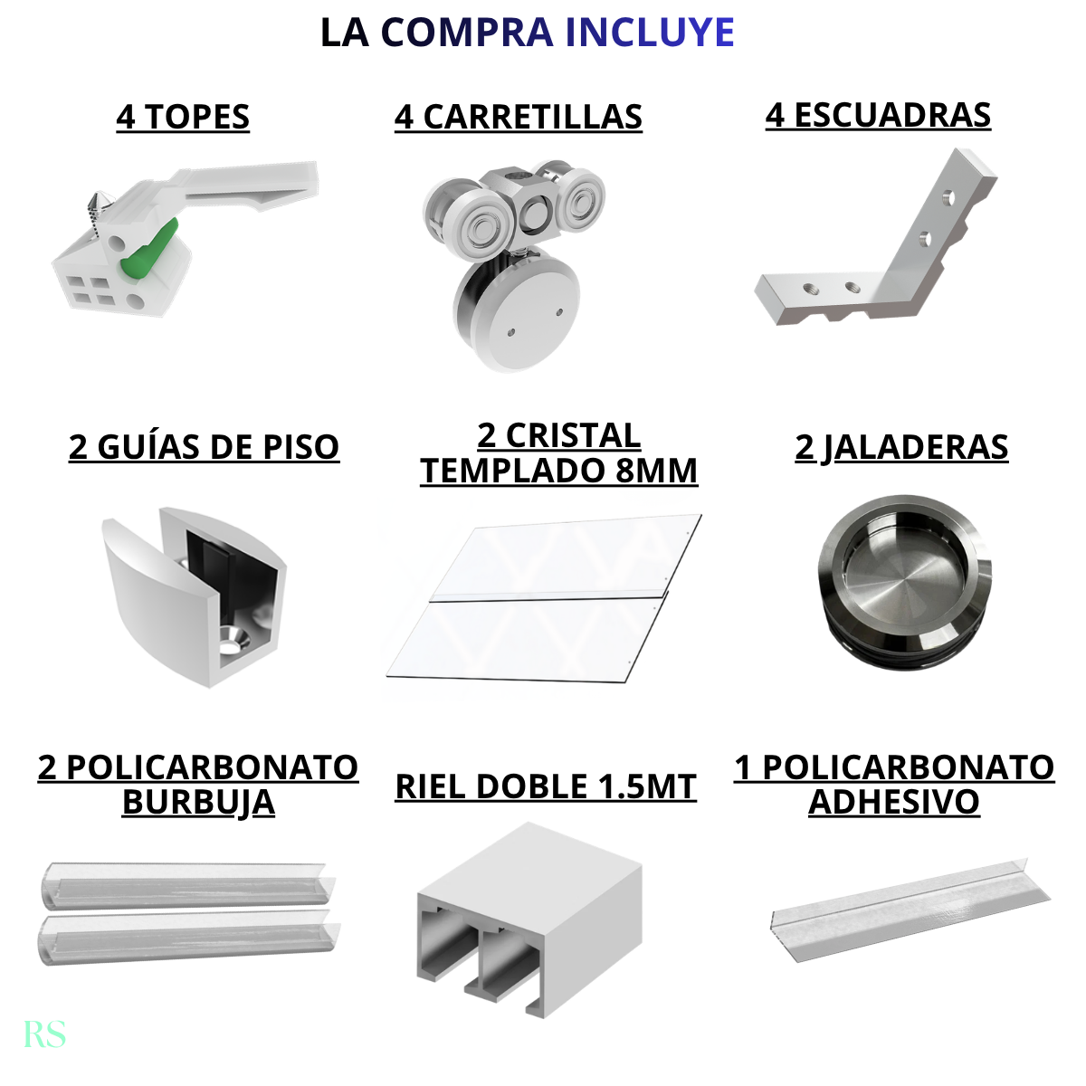 Cancel De Baño Chetumal Herralum Con Cristal Templado 8mm Y Herraje