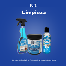 Kit Limpieza Herralum incluye Cristal Klin + Crema Quita Gotas + Repel Glass