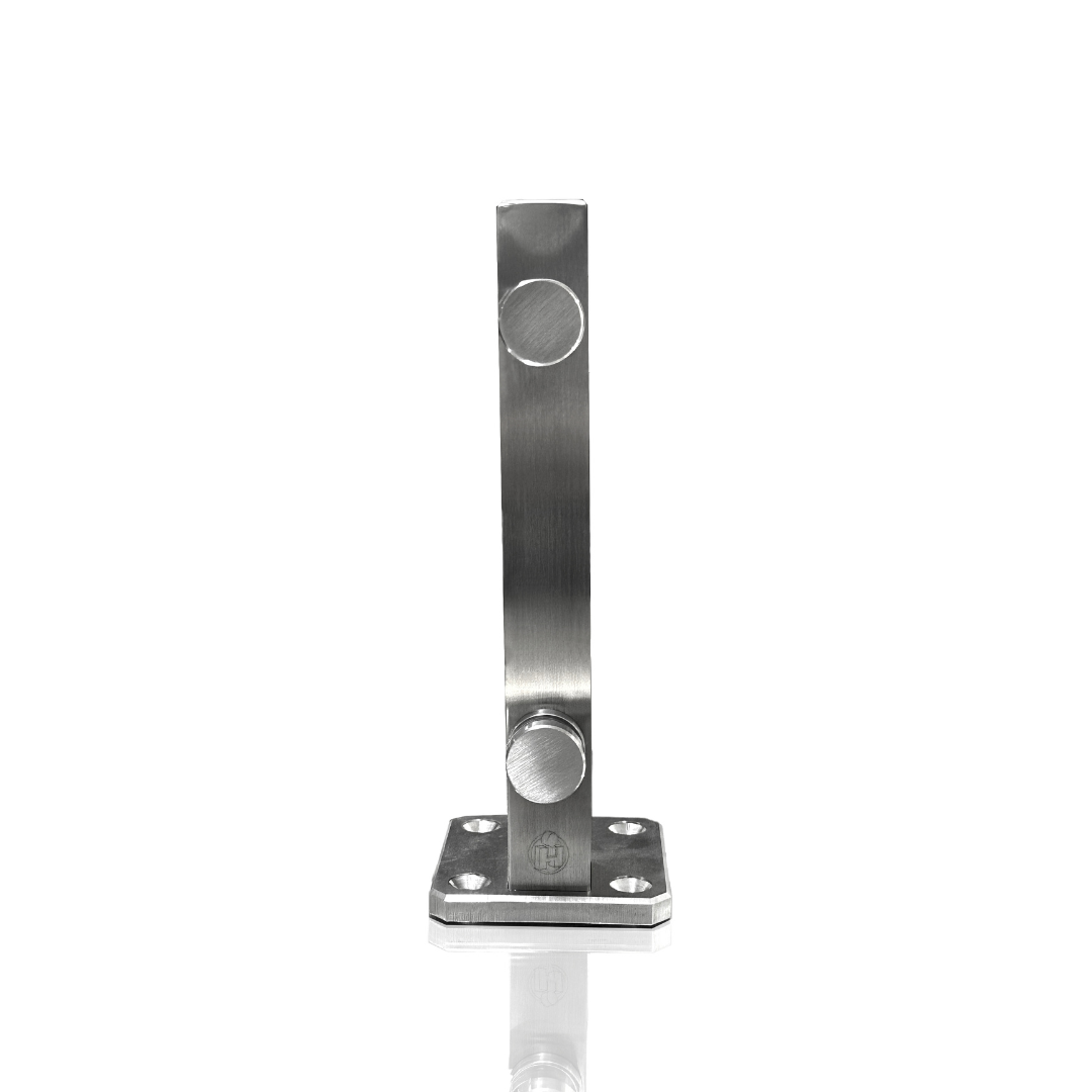 Mini Square Monterrey Post 25cm High with 3x3cm Tube 20 Gauge For 9 to 12mm Glass SKU 2324025SA
