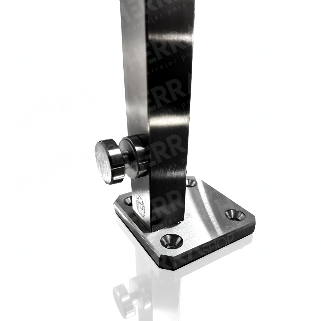 Mini Square Monterrey Post 25cm High with 3x3cm Tube 20 Gauge For 9 to 12mm Glass SKU 2324025SA