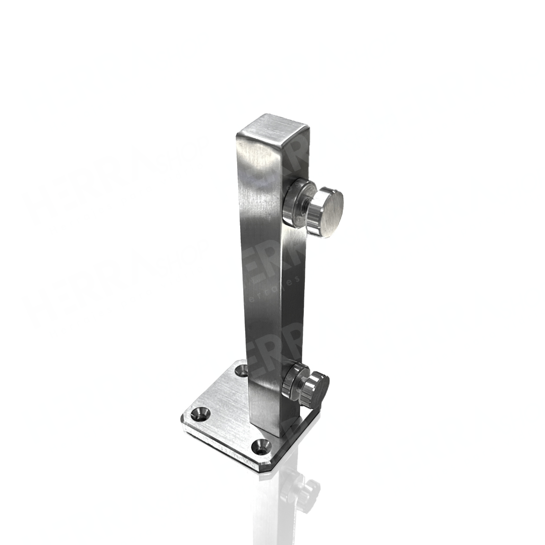 Mini Square Monterrey Post 25cm High with 3x3cm Tube 20 Gauge For 9 to 12mm Glass SKU 2324025SA