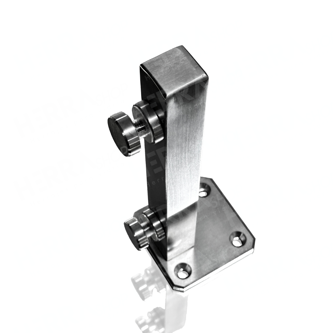 Mini Square Monterrey Post 25cm High with 3x3cm Tube 20 Gauge For 9 to 12mm Glass SKU 2324025SA