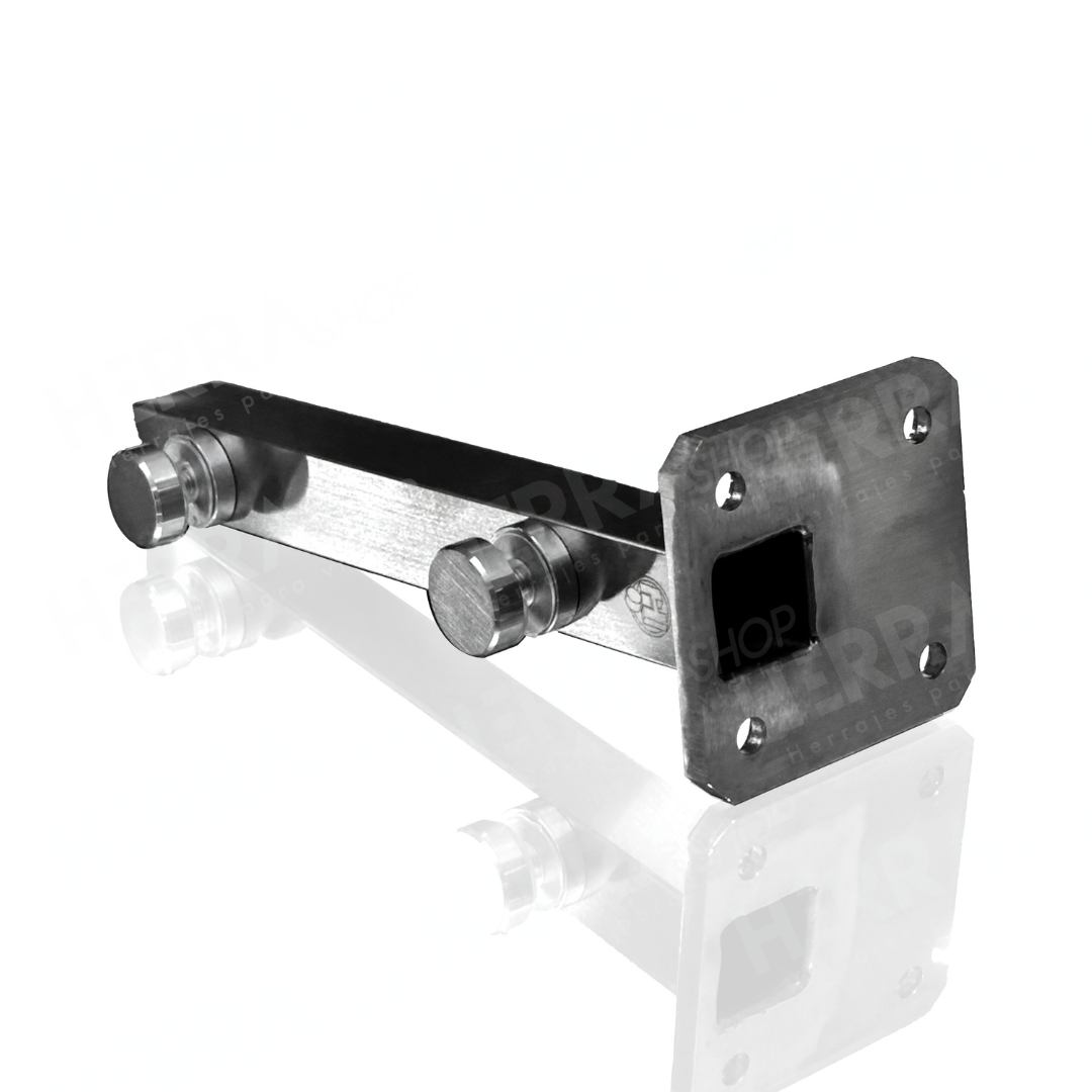 Mini Square Monterrey Post 25cm High with 3x3cm Tube 20 Gauge For 9 to 12mm Glass SKU 2324025SA