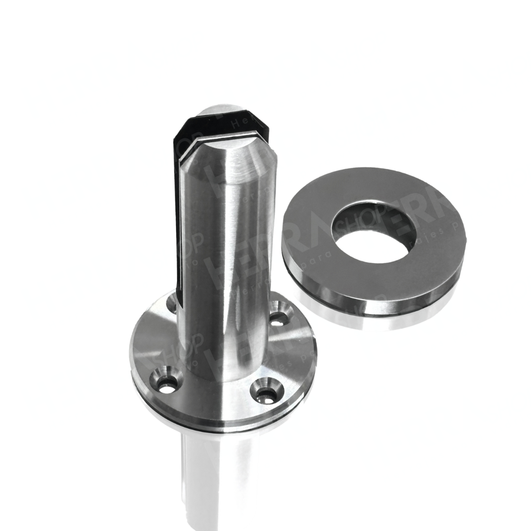 16cm High Round Mini Post For Tempered Glass Railing from 8 to 14mm SKU 1366002SA