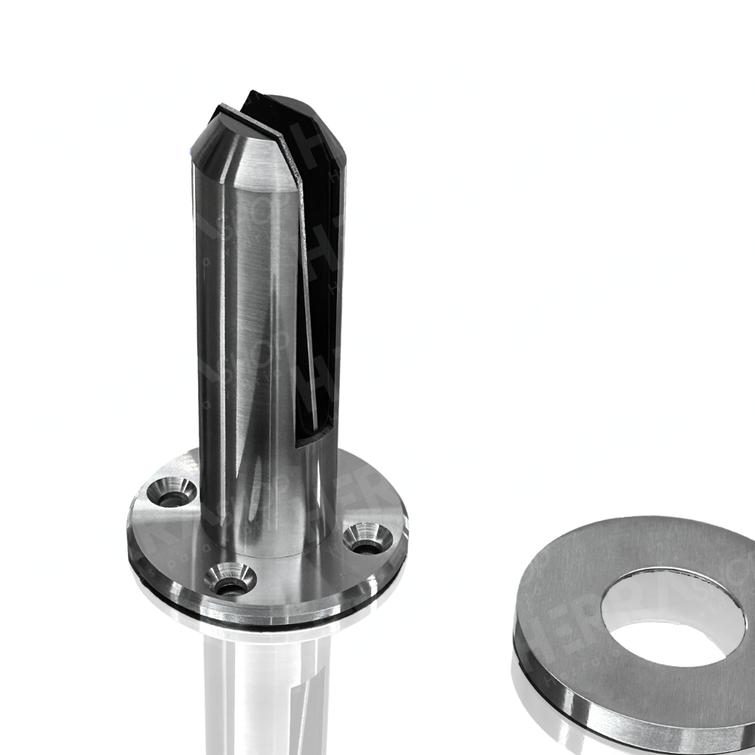 16cm High Round Mini Post For Tempered Glass Railing from 8 to 14mm SKU 1366002SA