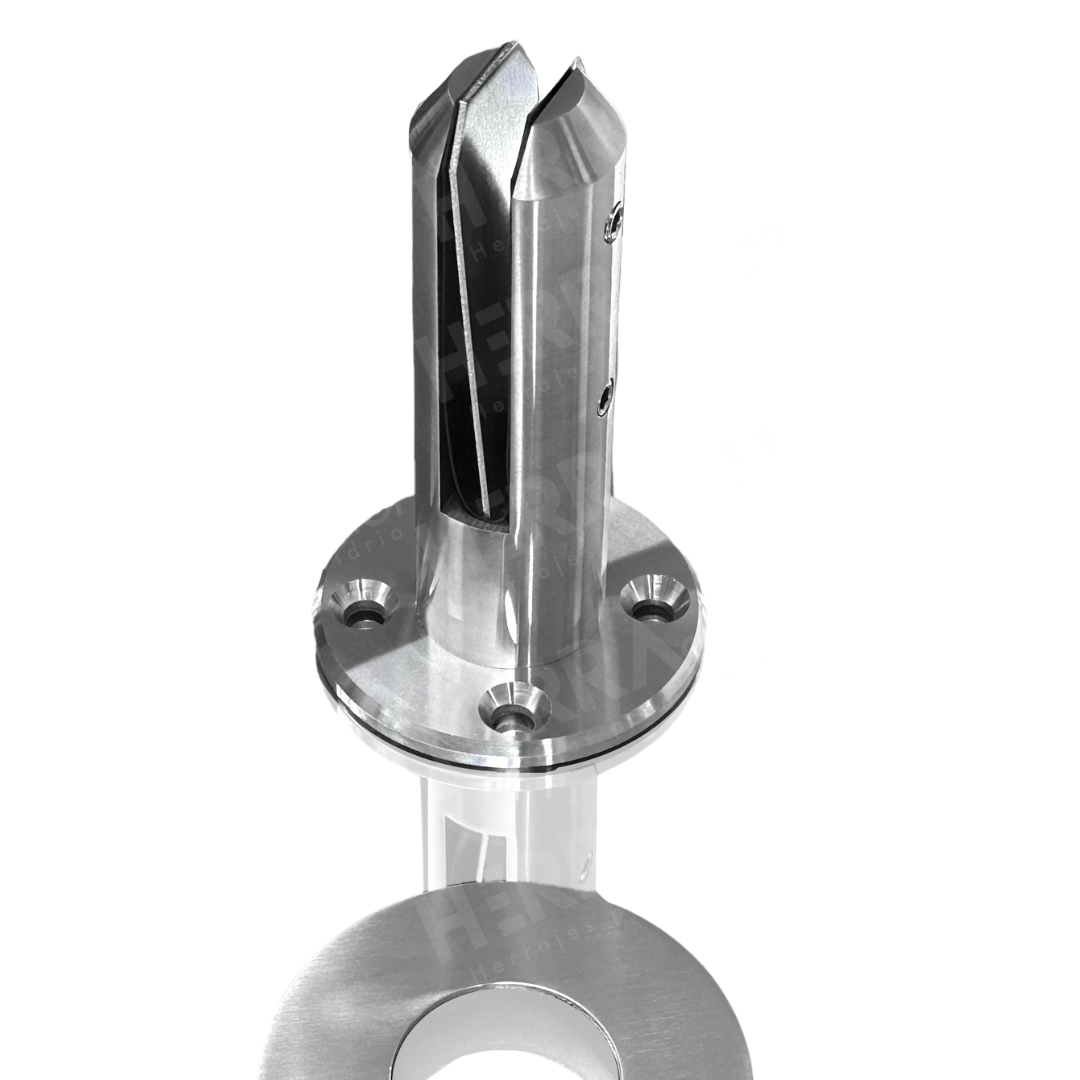 16cm High Round Mini Post For Tempered Glass Railing from 8 to 14mm SKU 1366002SA