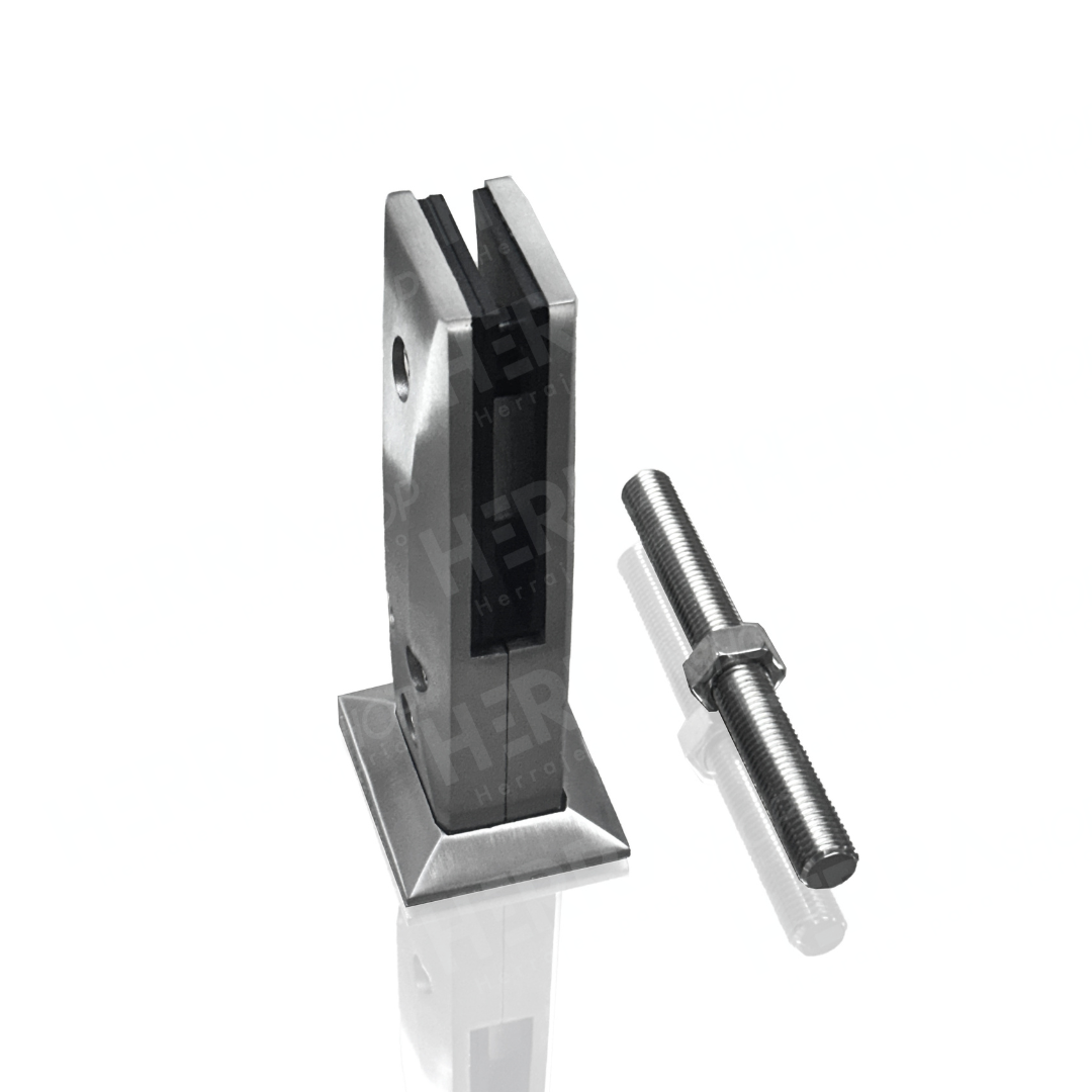 17cm High Rectangular Mini Post For Tempered Glass Railing from 8 to 14mm SKU 1366004SA Herralum