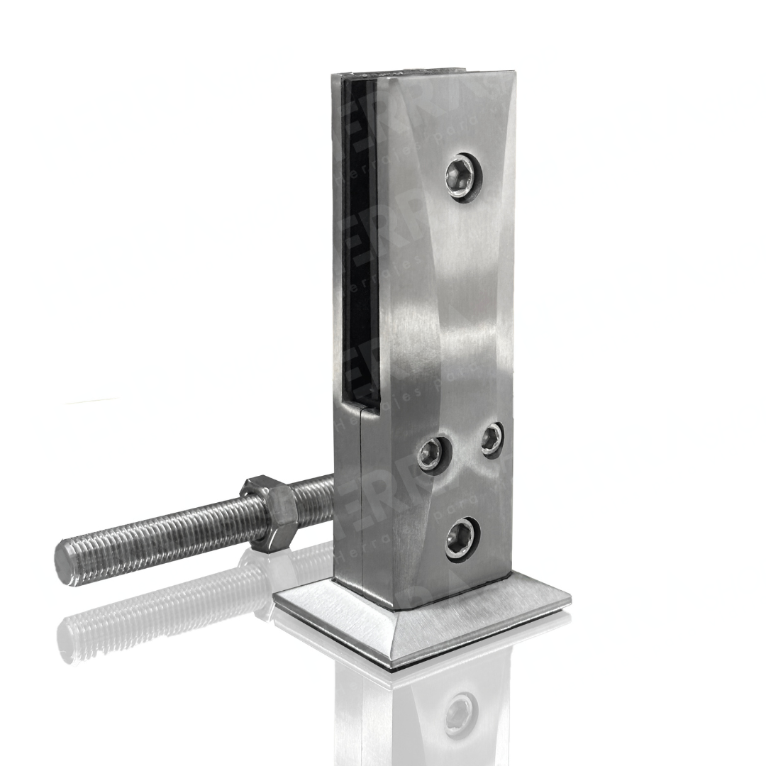 17cm High Rectangular Mini Post For Tempered Glass Railing from 8 to 14mm SKU 1366004SA Herralum