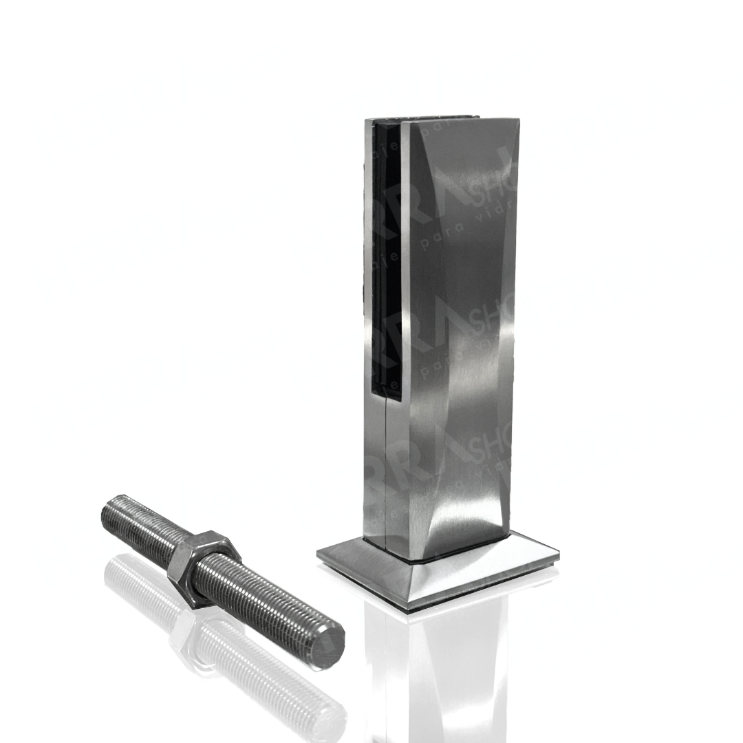 17cm High Rectangular Mini Post For Tempered Glass Railing from 8 to 14mm SKU 1366004SA Herralum