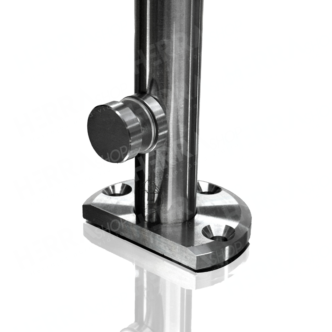 MiniPoste Redondo Satin De 25cm Herralum Para Barandales De Cristal Templado