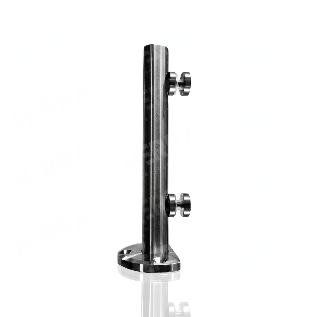 MiniPoste Redondo Satin De 25cm Herralum Para Barandales De Cristal Templado