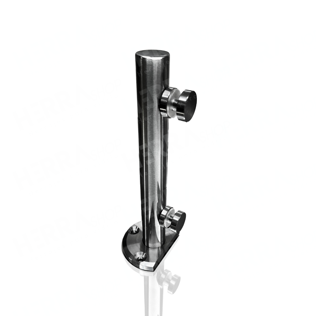 MiniPoste Redondo Satin De 25cm Herralum Para Barandales De Cristal Templado