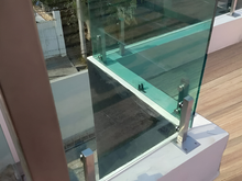 Mini Square Monterrey Post 25cm High with 3x3cm Tube 20 Gauge For 9 to 12mm Glass SKU 2324025SA