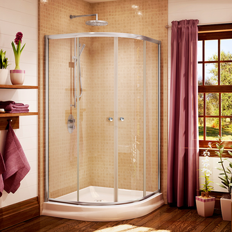 Bathroom Cancel With Curved Tempered Glass Herralum 