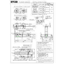Ryobi Floor Hinge model S202 YKS SKU 1001 Max Weight 130kg Ryobi