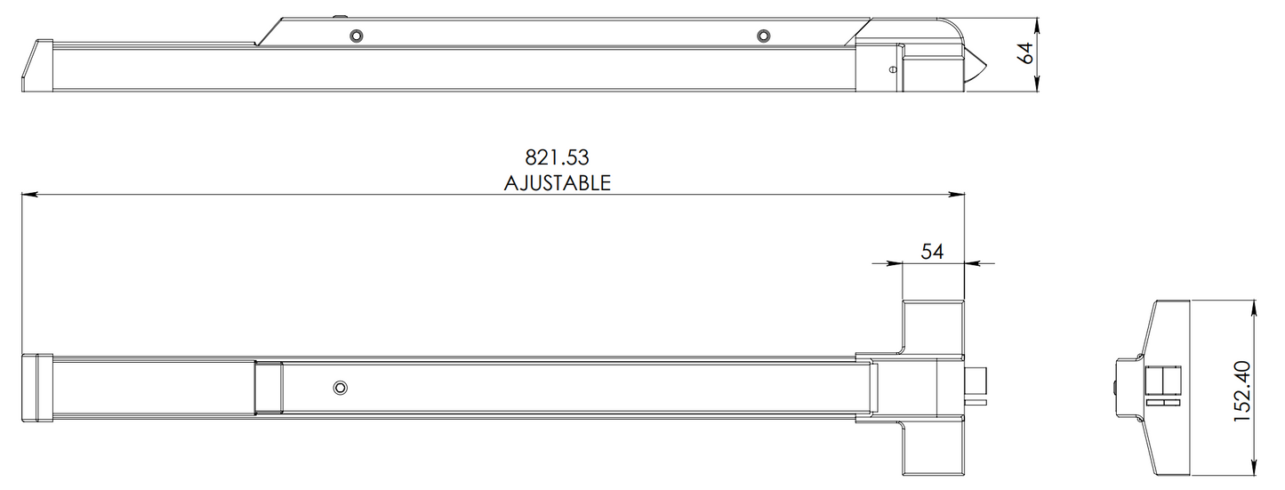 Barra Antipánico Sencilla Tipo Universal (Derecha ó izquierda) Para Puertas De Emergencia Herralum