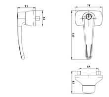 Cerradura de Manija con Llave para Barra Antipanico SKU 1093 Herralum