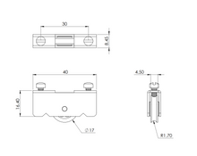 Carretilla De Lámina Para Vitrina Con Balero De Latón Importado Herralum