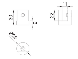 Wall to Glass Connector for Showcase SKU 1102