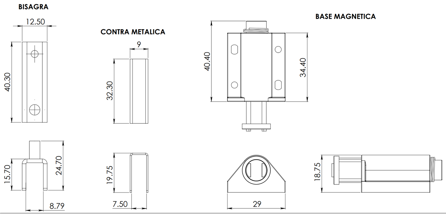 Simple Magneto Hinge for Swing SKU 1108 Herralum