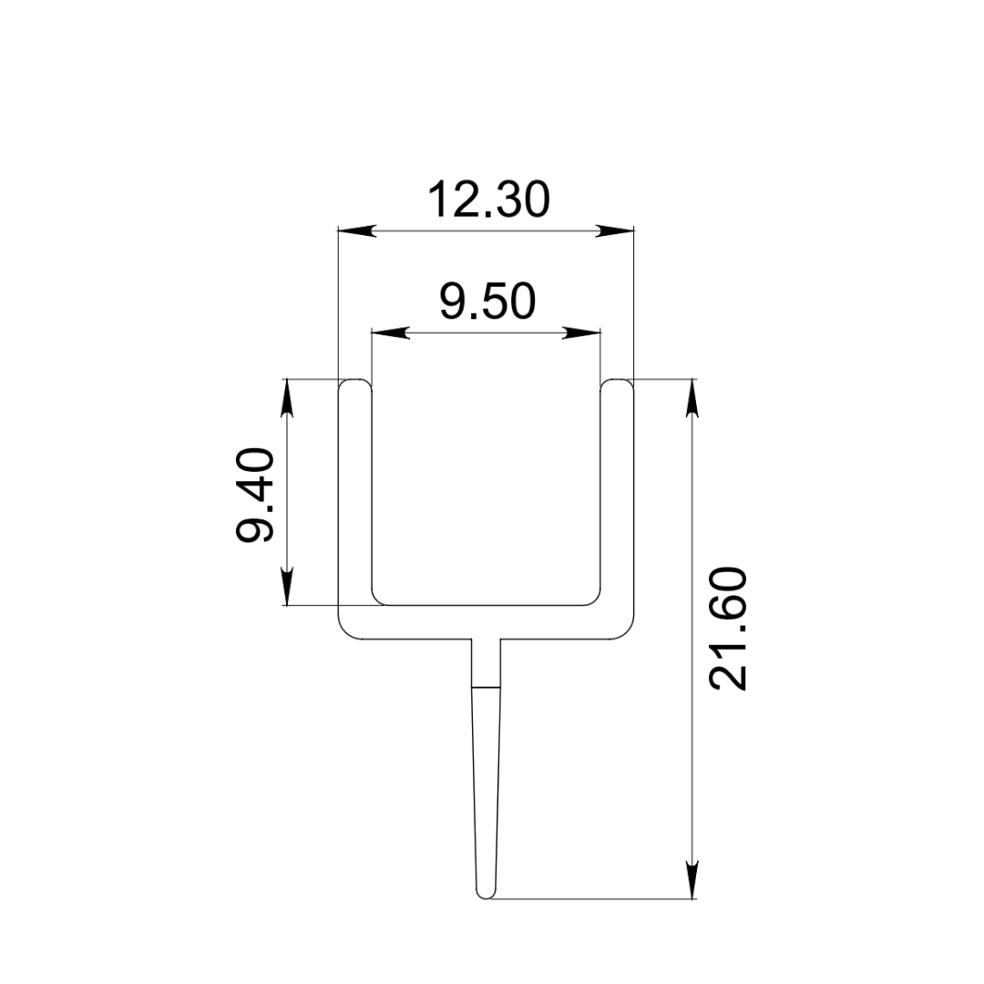 Xochimilco Polycarbonate Profile with Flexible Central Fin SKU 1119 
