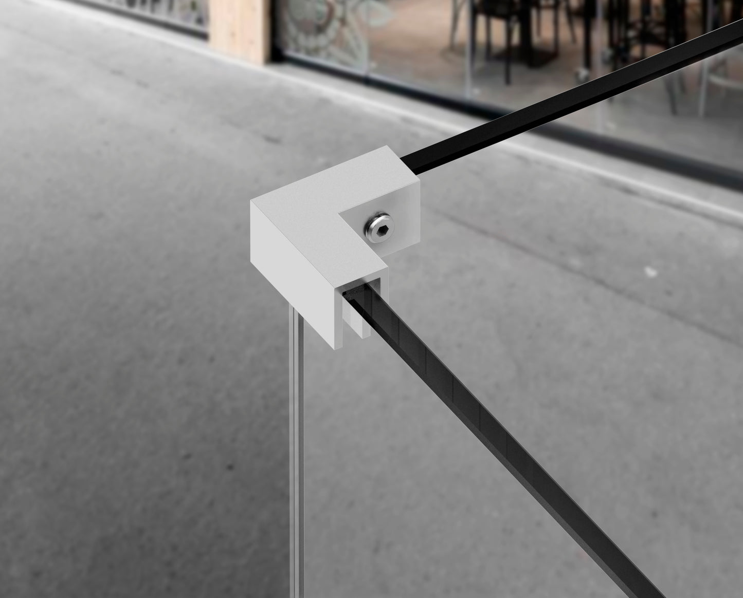 Glass to Glass Angle Connector at 90º SKU 1147