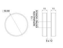 Conector Moneda Vidrio a Vidrio para Cristal Templado herralum
