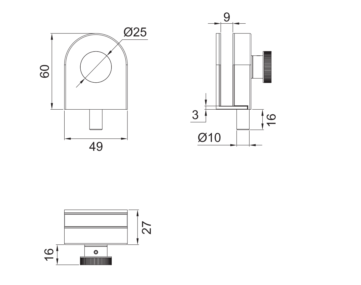 Seguro Xcaret con Perno Para Puerta de Cristal Templado de 9mm herralum